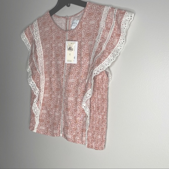 NWT Anthropologie MISA Fantine Ruffled Lace Top XL - Picture 4 of 12